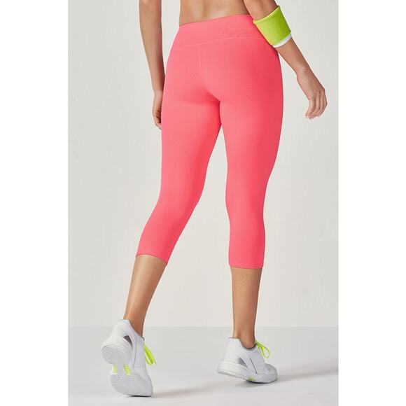 Fabletics Define PowerHold Mid-Rise Capri Cropped Leggings XL Neon Coral - Picture 2 of 9